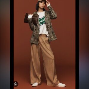 Maeve by Anthropologie. Avery pleated wide leg trousers NEW!